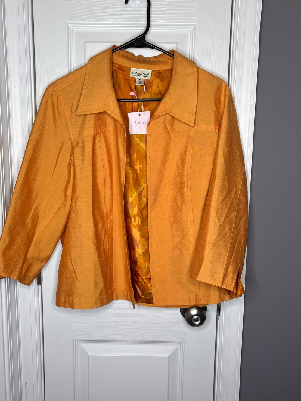 Coldwater Creek Open-Front Golden Jacket